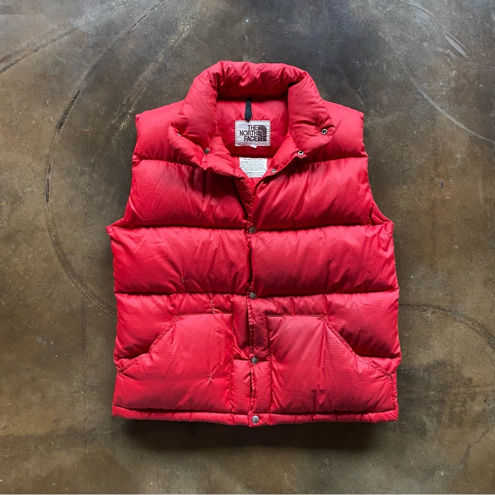 VTG 80s Rare The North Face Red Down Puffer Vest